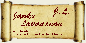 Janko Lovadinov vizit kartica